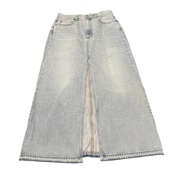 Aritzia Denim Forum The Coco High-Rise Maxi Denim Skirt Size 30 Waist New - Picture 1 of 8